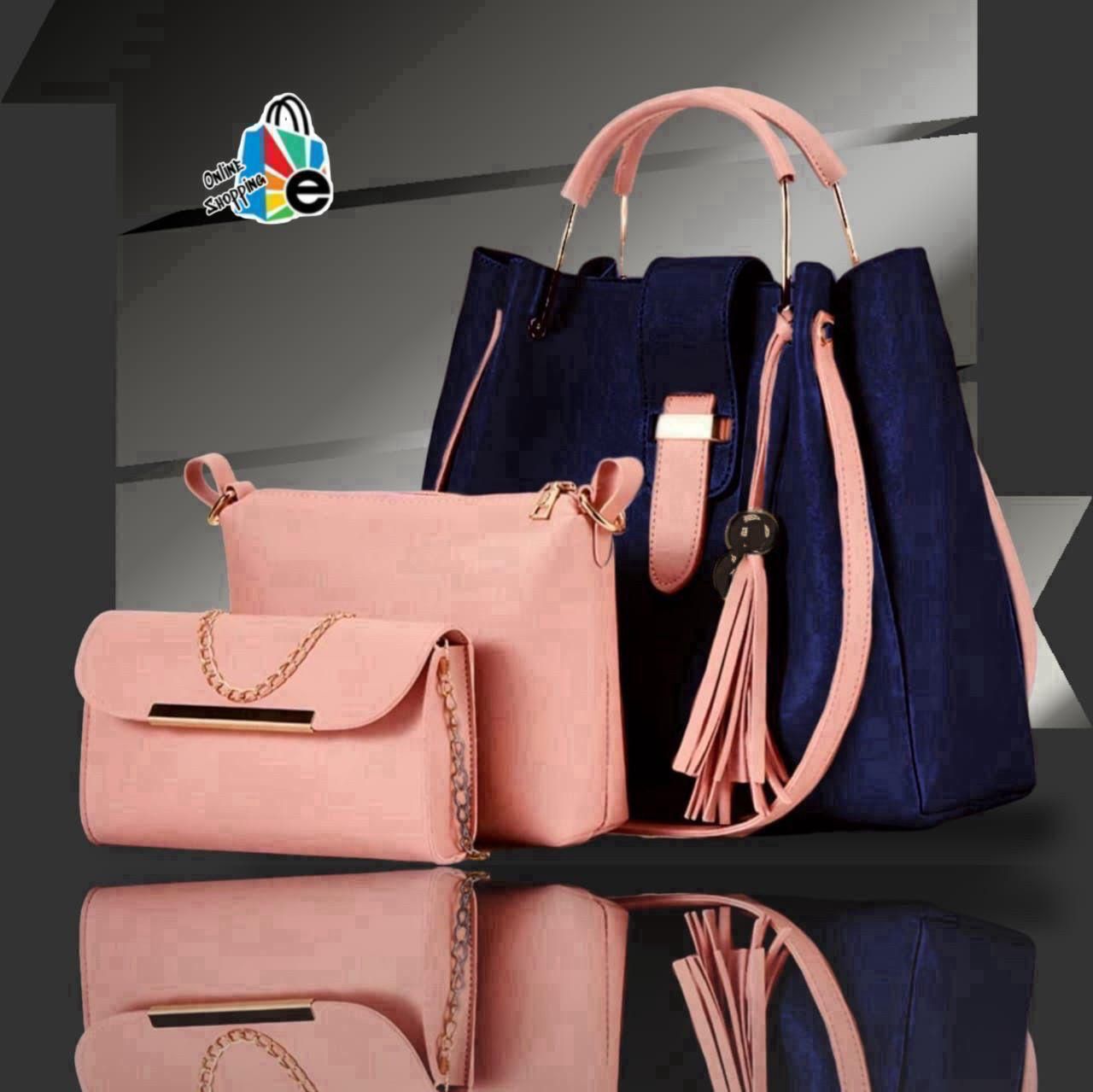 3 PCS HIGH QUILTY LEATHER BAGS