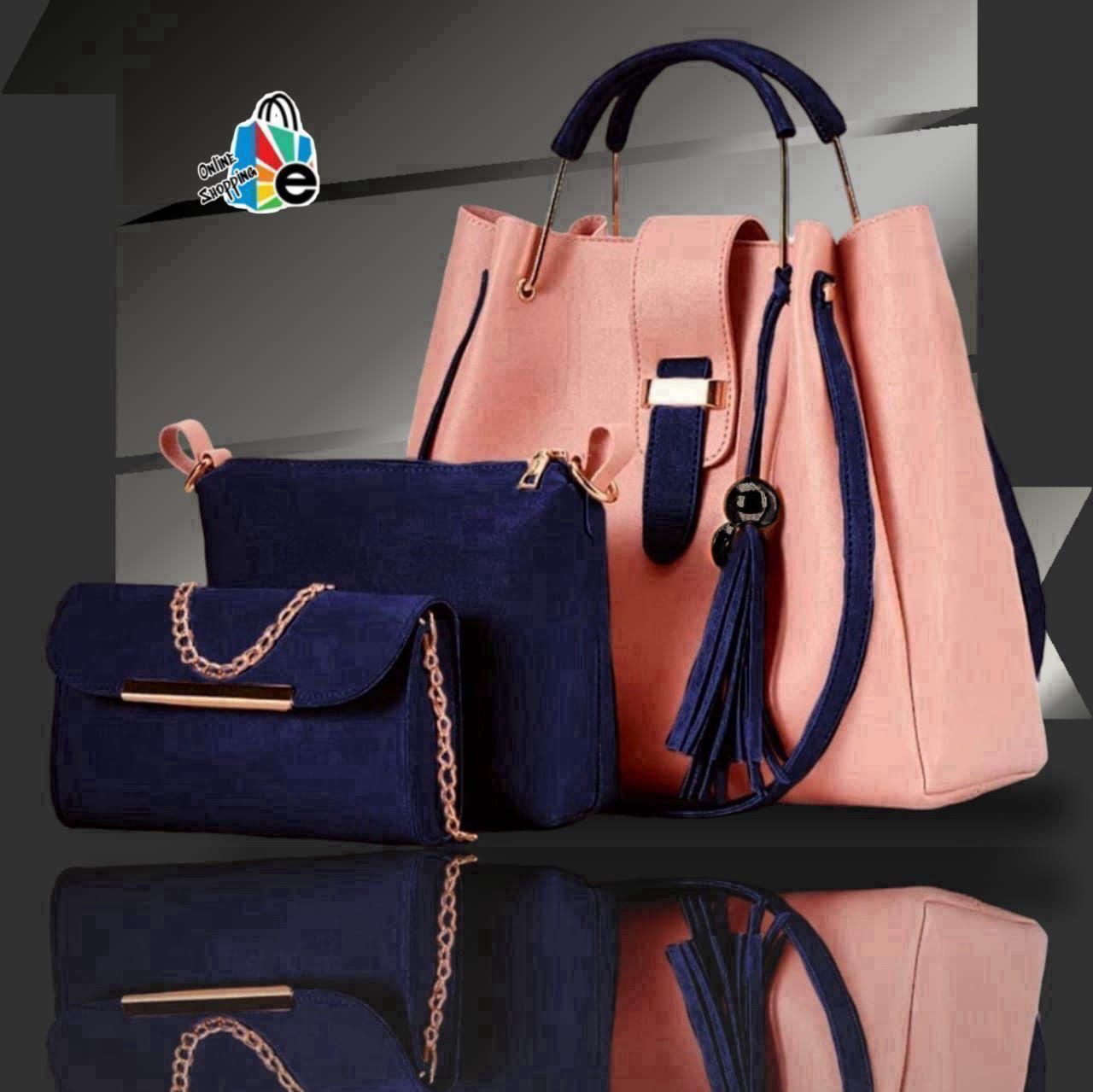 3 PCS HIGH QUILTY LEATHER BAGS