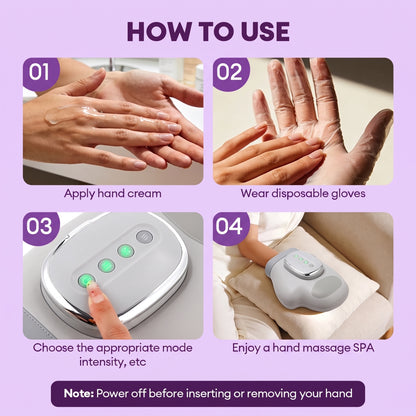 Electric Hand Massager With Heat Compression, Carpal Tunnel Relief, Kneading Rollers, Portable Vibrating Gloves