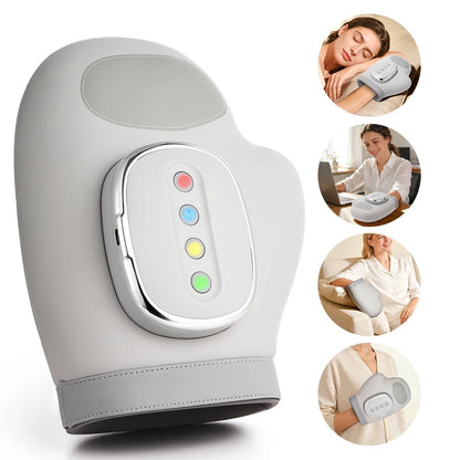 Electric Hand Massager With Heat Compression, Carpal Tunnel Relief, Kneading Rollers, Portable Vibrating Gloves