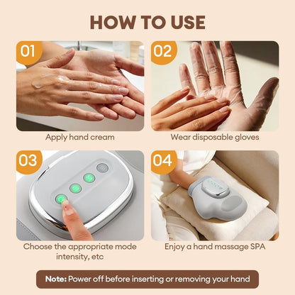 Electric Hand Massager With Heat Compression, Carpal Tunnel Relief, Kneading Rollers, Portable Vibrating Gloves